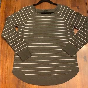 Olive green striped sweater, size medium